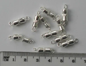 50 cierres de tornillo 'cintura' chapados en plata, hallazgos para joyería artesanal - Imagen 1 de 1