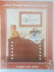 Anne Powell Heirlooom Stitchery Welcome Cross Stitch Pattern 1981 - Picture 1 of 2
