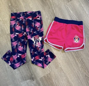 Disney Minnie Mouse Girls Athletic Bundle Leggings/Shorts Sz 6X - Picture 1 of 5