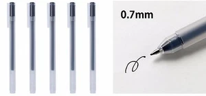 MUJI MoMA Color Gel Ink Ball-Point Pen 0.7 mm #BLACK 5 pcs Set Made in JAPAN - Picture 1 of 1