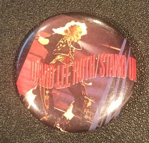 David Lee Roth Rock Original VINTAGE Music Button Pinback Stand Up Van Halen - Picture 1 of 2