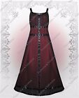 Victorian Renaissance Regency Titanic Steampunk Gothic Red / Black Dress Gown
