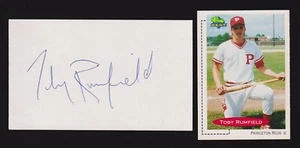Toby Rumfield ( C Minors 1991-02 ) CIN ATL SIGNED AUTOGRAPH AUTO 3x5 INDEX COA - Picture 1 of 1