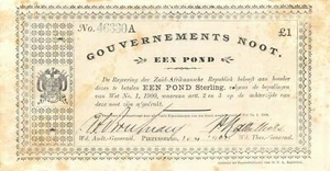South Africa  1  Pound  1.4.1901  P 60c  Series  A  Circulated Banknote LgE - Picture 1 of 2