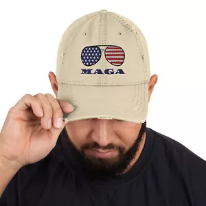 MAGA Sonnenbrille bestickt Distressed Hut - Bild 1 von 4