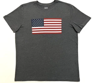Camiseta City Streets Para Hombre Talla Grande Gris Bandera Americana Estampado Gráfico SS - Imagen 1 de 3