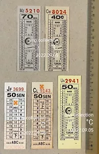 Old Malaysia bus ticket used x 5 , used - Picture 1 of 2