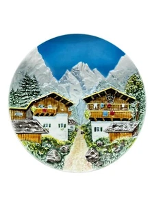 Vintage West Germany Alpine Village 3D Wall Plate Excellent Used Condition 12” - Picture 1 of 2
