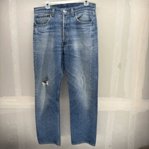 Vintage 1988 Levis 501xx Jeans 35x34 (33x31) Straight Leg Red Batwing Made USA - Picture 1 of 10