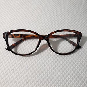 New Betsey Johnson +1.50 Cat Eye Reading Glasses Brown Tortoise Pinup Retro