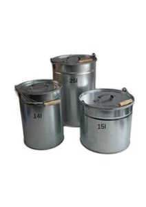 Cubo de cenizas cubo de carbón cubo de basura 25, 15, 14 l galvanizado + tapa - Imagen 1 de 7