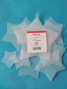 Quick Count Plastic Canvas 12 Stars~One 5" Nine 3 1/2", One 2 1/2" And One 2" - Picture 1 of 7