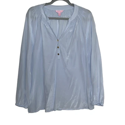 LILLY PULITZER ELSA SILK TOP - Blue NWOT  Size Medium - Image 1 of 4