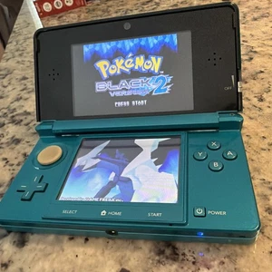 Nintendo 3DS Handheld System - Aqua Blue Games Power Cord And Stylist Fast Ship - Picture 1 of 9