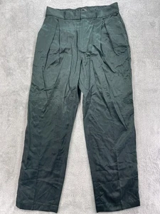 Massimo Dutti Anzughose Damen 12 schwarz Baumwolle plissiert vorne formell hoher Bund - Bild 1 von 20