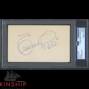 Pele signed 3x5 Index Card PSA DNA Slab Vintage Soccer Full Name Auto C5417 - Picture 1 of 1