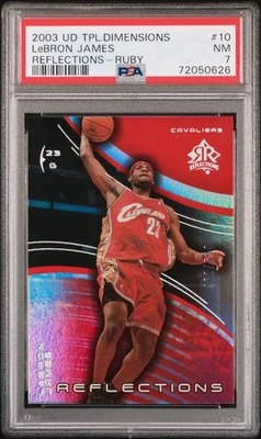 2003 Upper Deck Triple Dimensions Reflections LeBron James #10 Ruby /500 PSA 7 - Image 1 of 2