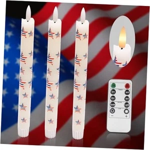 Patriotic Candles Flameless Taper Candles with Remote & Timer, Battery - Picture 1 of 8