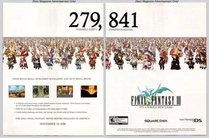 Final Fantasy III Nintendo DS Spiel Promo 2006 2 Seiten Werbung - Bild 1 von 5
