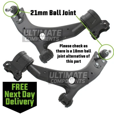 Volvo C70 2006-2014 Front Lower Wishbone Arms Pair 21mm Cone 1 Pair Left & Right - Image 1 of 4