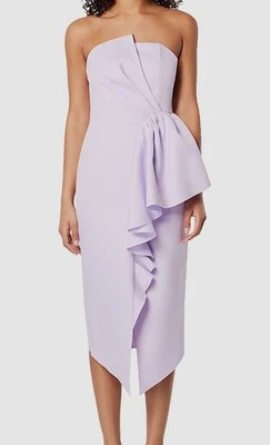 Vestido vaina para mujer Elliatt púrpura forrado con volantes boda recepción talla S Foto 1 de 2