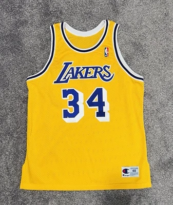 Champion Shaquille O'Neal Los Angeles Lakers Jersey Size 48 True Vintage NBA 90s - Image 1 of 4