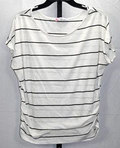 Chris & Carol Kurzarm Pullover Oberteil gestreift Gr. L creme & schwarz - Bild 1 von 3