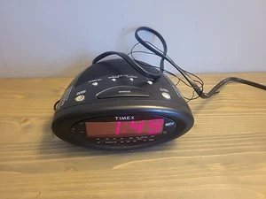 Timex T1201 Nature Sounds Clock Radio MP3 Line-IN Blk Red LED Auto DST Time Set - Picture 1 of 4