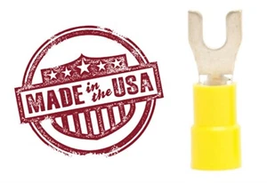 Conector de cable horquilla de pala de vinilo amarillo MVP 50 10-12 AWG terminal de 1/4" perno EE. UU. - Imagen 1 de 1