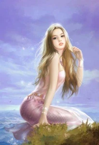 hand-painted Oil Painting modern abstract MERMAID girl - Picture 1 of 3