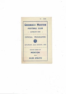 1959/60 Morton v Alloa Athletic Scottish League Cup Football Programme - Picture 1 of 3