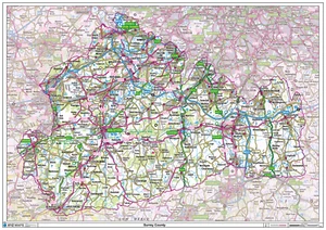 Surrey Ceremonial County Map - County Map of Surrey - Imagen 1 de 5
