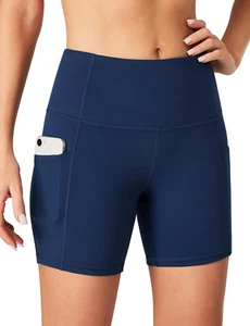 Biker Shorts Women Tummy Control 5" Workout Shorts Women with Pockets High Waist - Picture 1 of 12