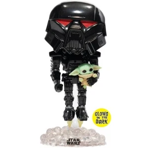 Funko POP! Star Wars The Mandalorian: Dark Trooper con Grogu + Protector - Imagen 1 de 4