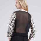 Diane Von Furstenberg Kavita All Over Metallic Sequin Top Sheer Back Size 2