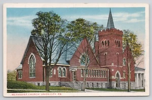 Postcard c1920 Union City Pennsylvania Methodist Church - Picture 1 of 2