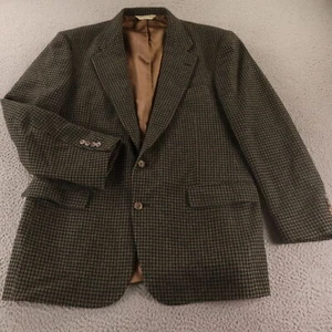 VTG Tweed Jacket XL Brown Houndstooth Check 100% Wool Blazer Evan Picone USA 46L - Picture 1 of 16