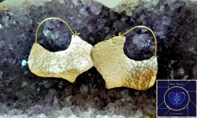 Orecchini Arabeschi pendenti In ottone martellato handmade donna Fatti A Mano - Immagine 1 di 4