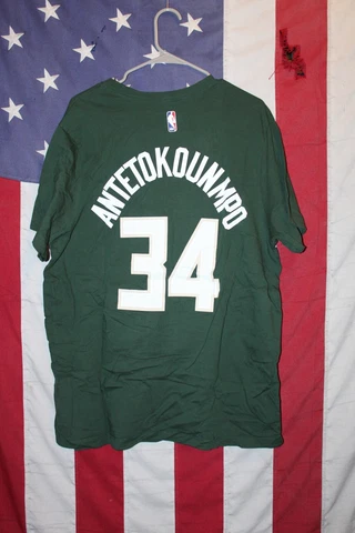 Nike Player Tee GIANNIS ANTETOKOUNMPO Milwaukee Bucks Jersey T-Shirt Mens XL Cover