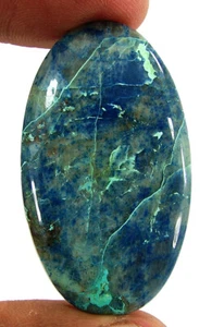 51.55 Ct Natural Blue Shattuckite Loose Gemstone Cabochon Wire Wrap Stone- 63857 - Picture 1 of 5