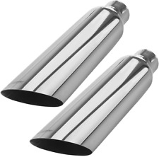 2 PCS 2.5" to 4" Exhaust Tips 18" Long Stainless Steel Weld-On Exhaust Tail Pipe