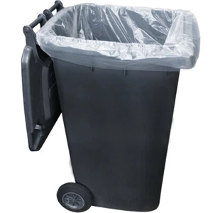 Heavy Duty Wheelie Bin Bags Liners Refuse Sacks UK Made Strong Large Clear Black - Picture 1 of 8