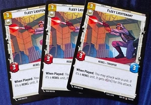 Star Wars Unlimited Spark of Rebellion 3X Fleet Lieutenant Common Karte - Bild 1 von 2