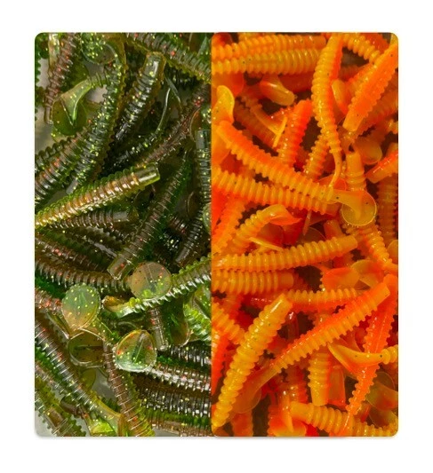 (100 Pack) 2" Soft Ribbed Swim Bait Paddle Tail Lure Minnow Bass Fishing - Image 1 of 1