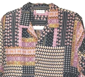 Raga Man Camp Patchwork Shirt Adult 2X Preppy Hipster Grunge Button Colorful Nwt - Picture 1 of 9