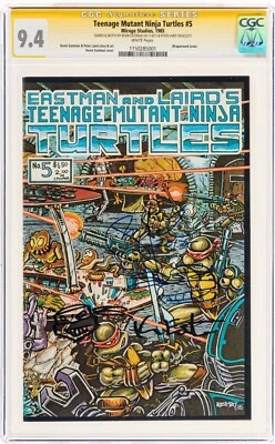 TMNT #5 CGC SS 9.4 SIGNED Eastman Peter Laird SKETCH Teenage Mutant Ninja Turtle - Image 1 of 2