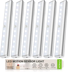 Motion Sensor LED Lights, Battery Operated 10 LED Motion Closet Light, Stick-On - Picture 1 of 12