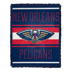Northwest NBA New Orleans Pelicans Nose Tackle Woven Jacquard Throw Blanket - Picture 1 of 1