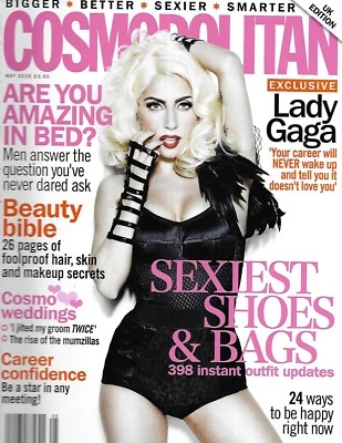 Cosmopolitan Magazine Lady Gaga Sexy Shoes and Bags Makeup Skin Secrets 2010 Foto 1 de 4
