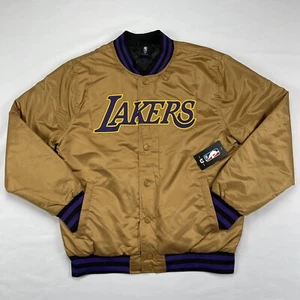 Chaqueta de bombardero LA Lakers talla mediana M para hombre caqui púrpura bronceado hinchado UNK NBA - Imagen 1 de 17